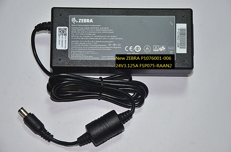 100% Brand New ZEBRA P1076001-006 FSP075-RAAN2 24V 3.125A AC/DC ADAPTER POWER SUPPLY - Click Image to Close